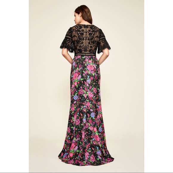 TADASHI SHOJI - MORGANA PRINTED CREPE GOWN - Picture 2 of 3